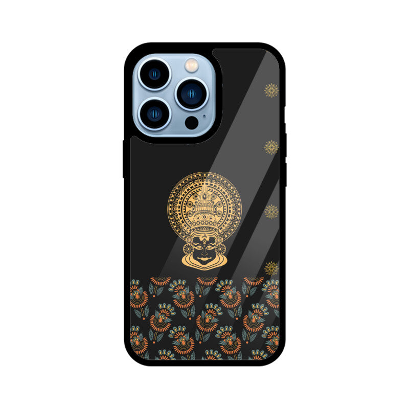 Royal india Art Kathakali Dance Form Pattern in Black Phone Case