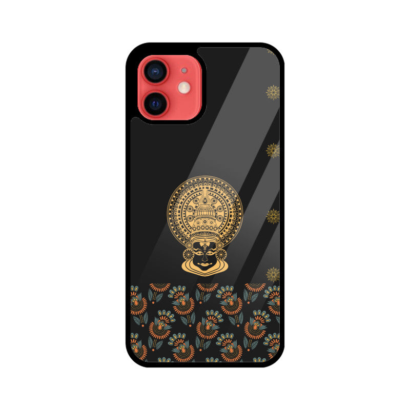 Royal india Art Kathakali Dance Form Pattern in Black Phone Case