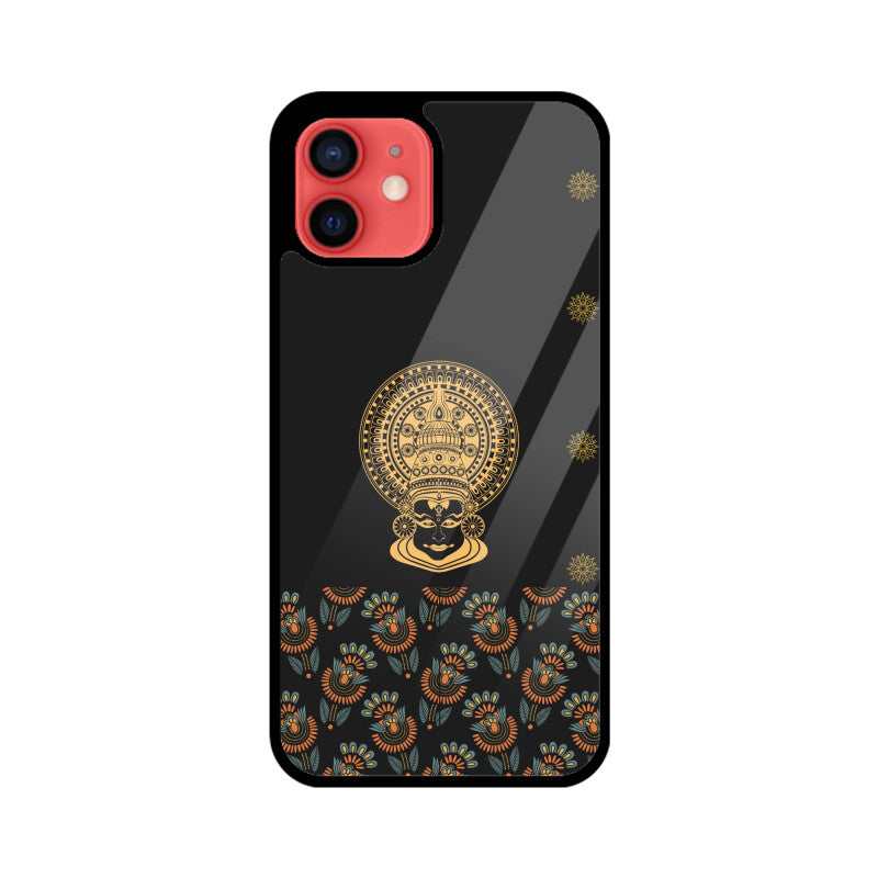 Royal india Art Kathakali Dance Form Pattern in Black Phone Case