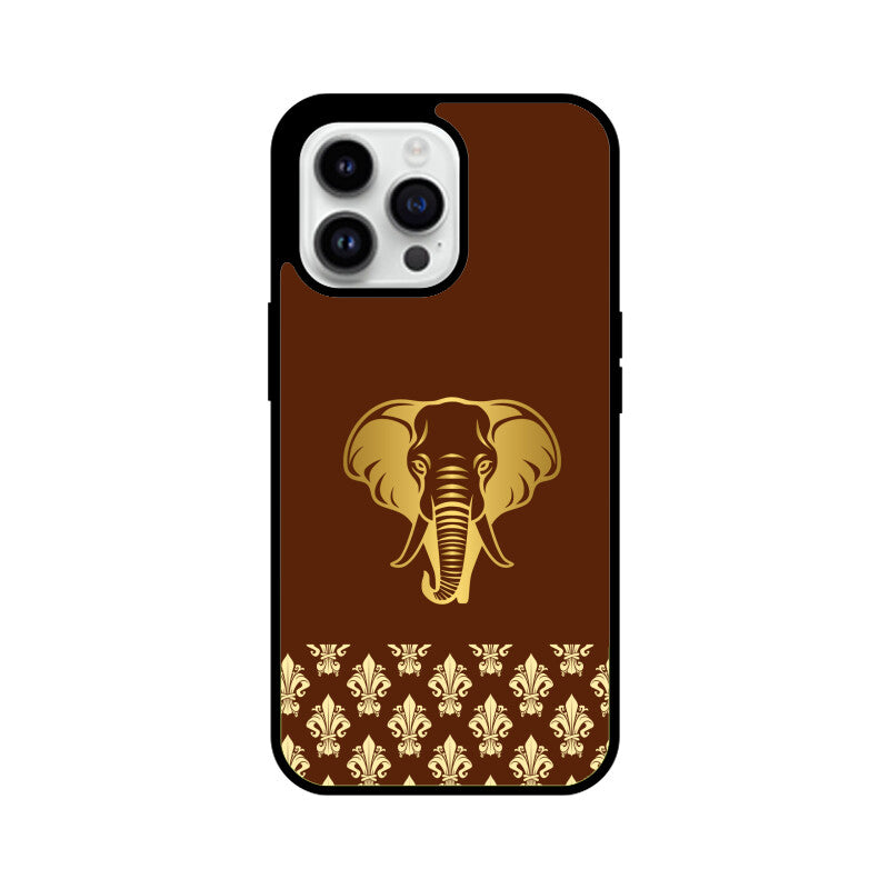 Royal India Art Gold and Maroon Elephant Patterns Phone Case