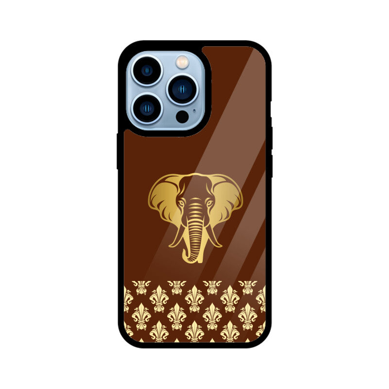 Royal India Art Gold and Maroon Elephant Patterns Phone Case