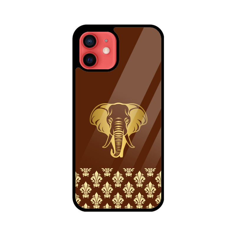 Royal India Art Gold and Maroon Elephant Patterns Phone Case