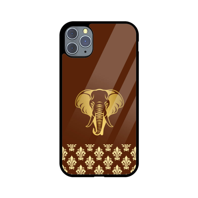 Royal India Art Gold and Maroon Elephant Patterns Phone Case