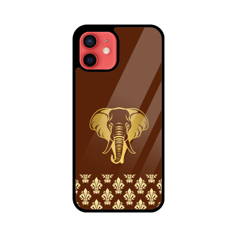 Royal India Art Gold and Maroon Elephant Patterns Phone Case