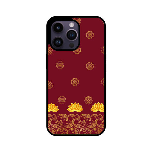 Royal India Art Maroon and Gold Lotus and Paisley Phone Case