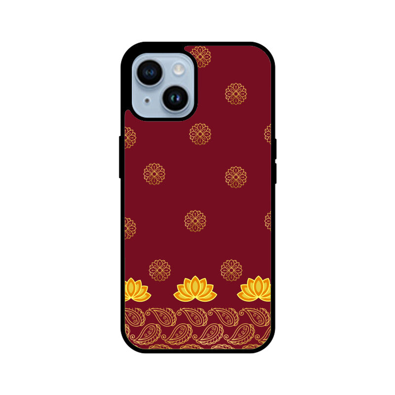 Royal India Art Maroon and Gold Lotus and Paisley Phone Case