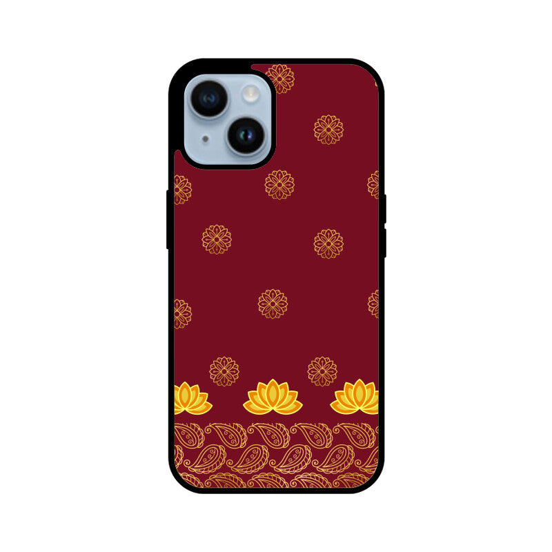 Royal India Art Maroon and Gold Lotus and Paisley Phone Case