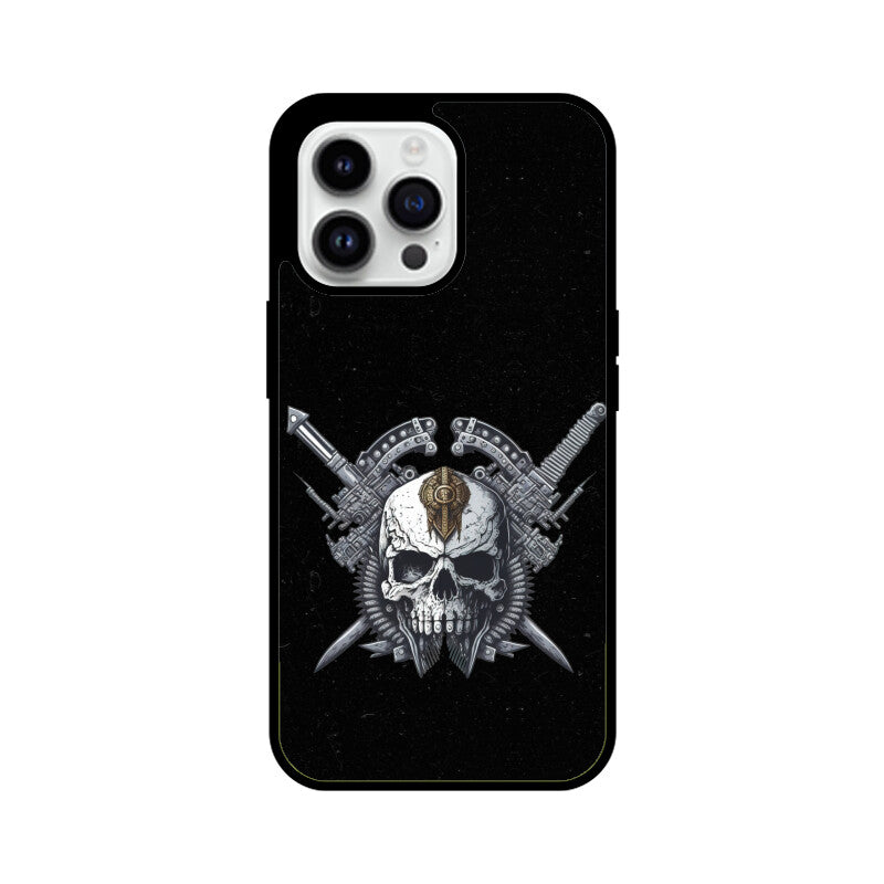 Black & White Cyberpunk Skull Phone Case