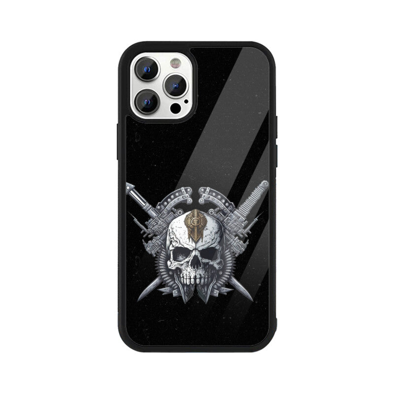 Black & White Cyberpunk Skull Phone Case