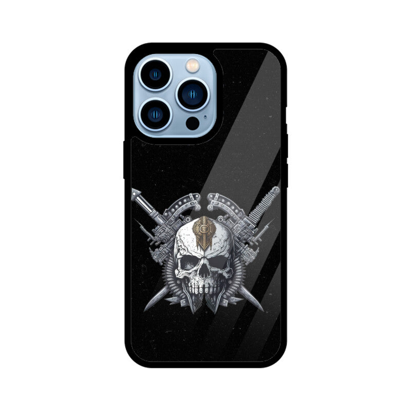 Black & White Cyberpunk Skull Phone Case