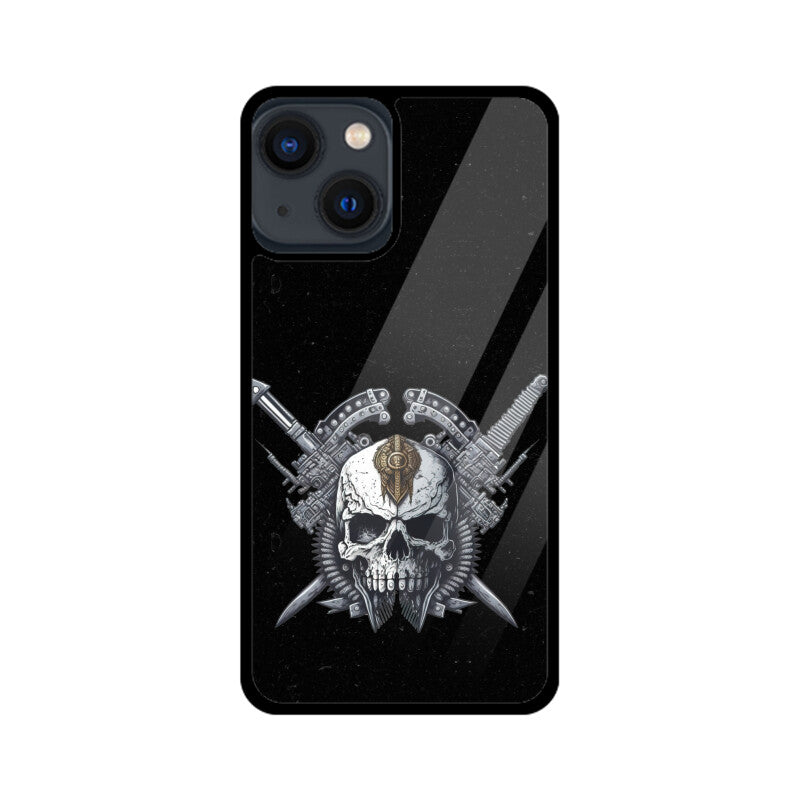 Black & White Cyberpunk Skull Phone Case