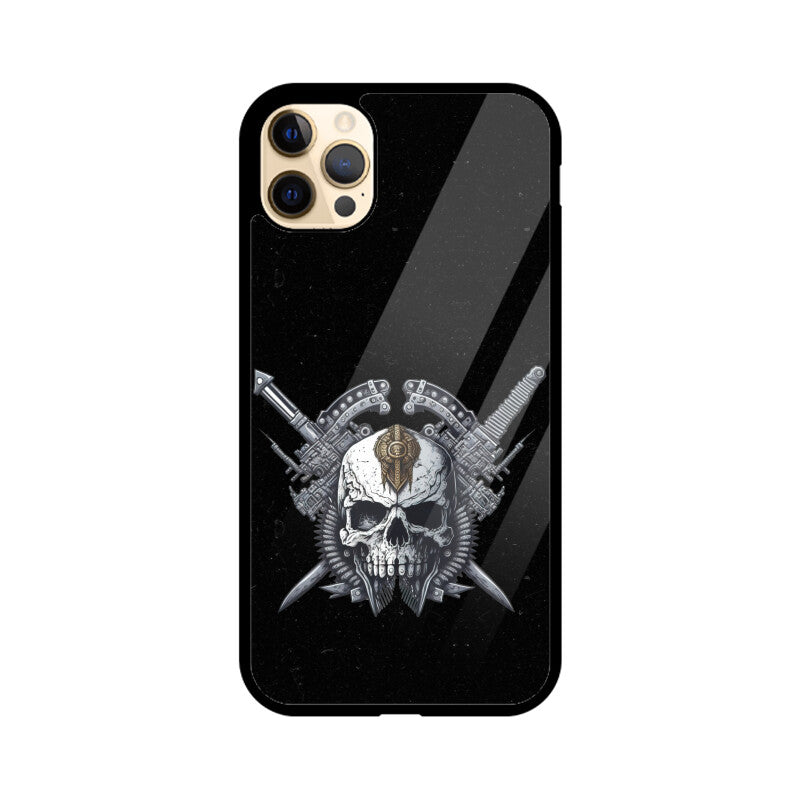 Black & White Cyberpunk Skull Phone Case