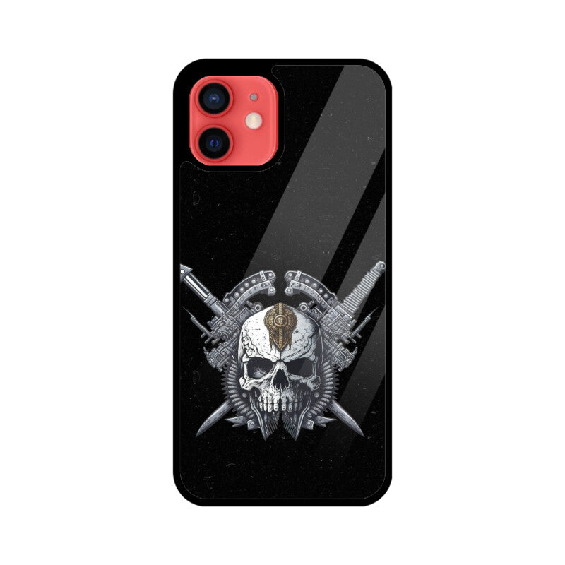 Black & White Cyberpunk Skull Phone Case