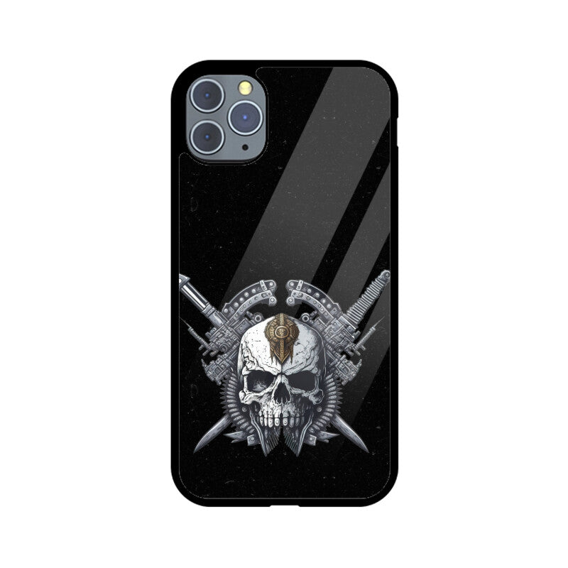 Black & White Cyberpunk Skull Phone Case