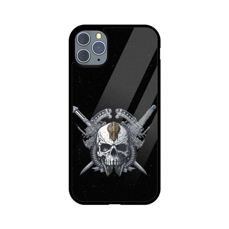 Black & White Cyberpunk Skull Phone Case