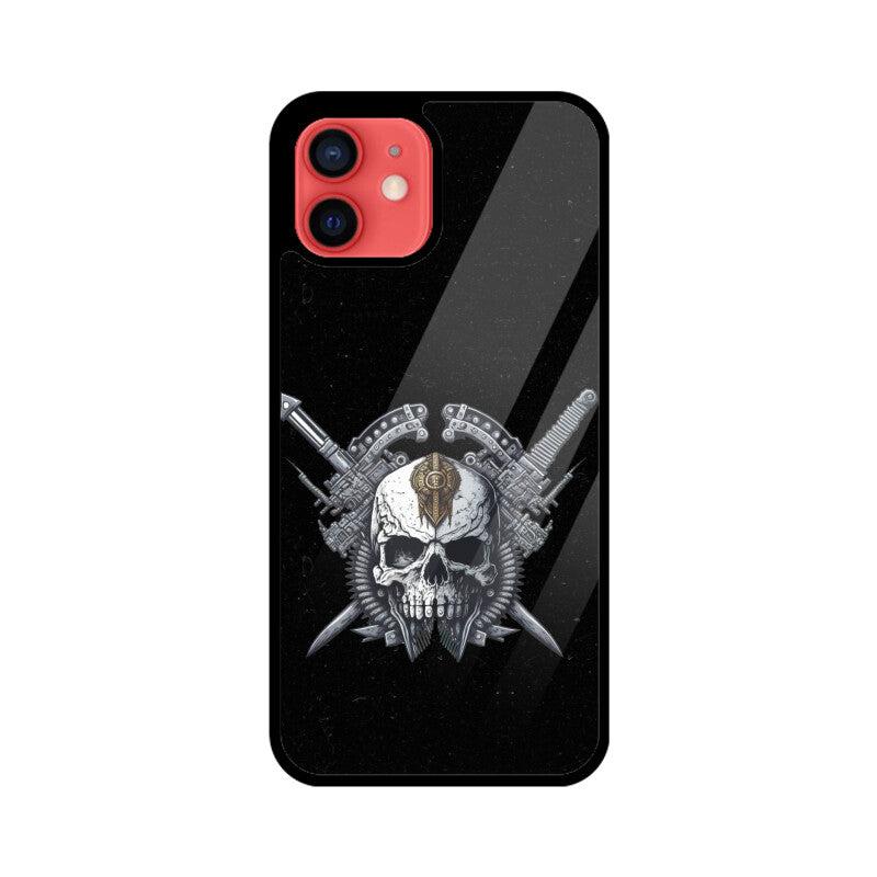 Black & White Cyberpunk Skull Phone Case