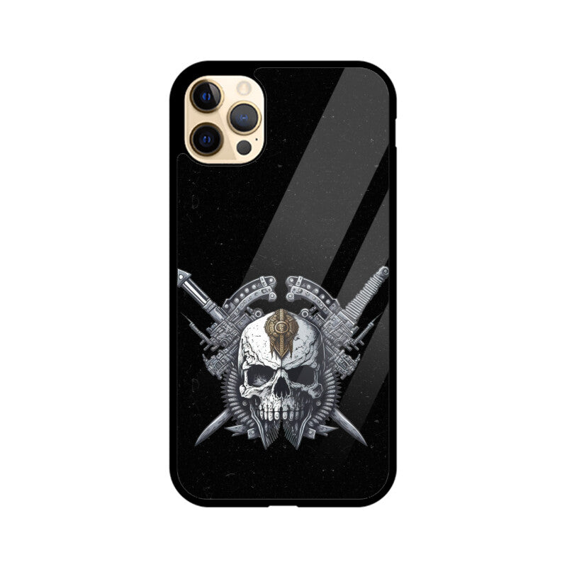 Black & White Cyberpunk Skull Phone Case