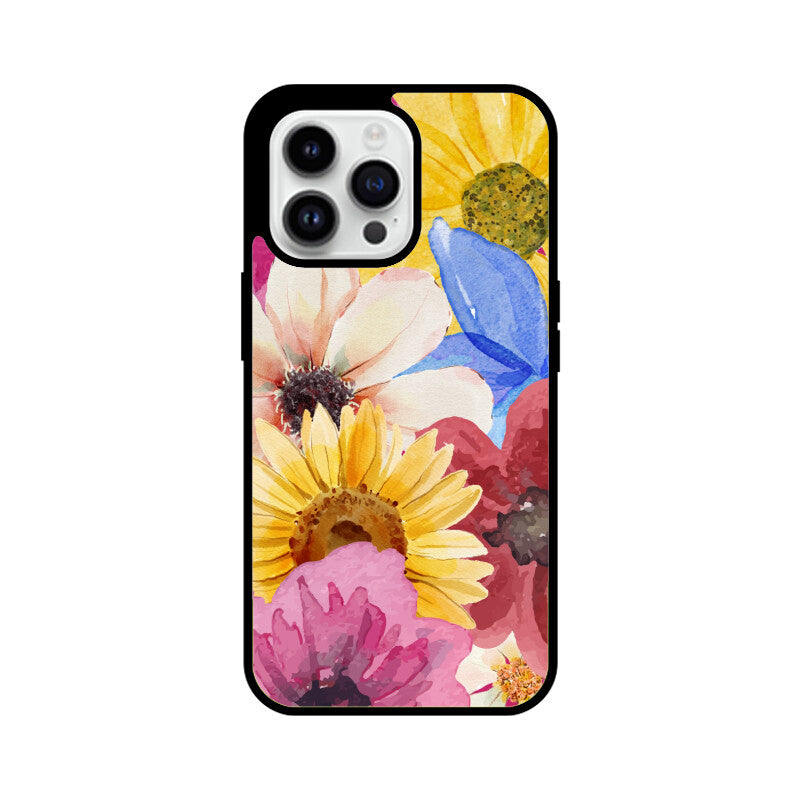 Colorful Bold Watercolor Flower Theme Phone Case