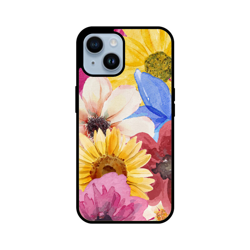 Colorful Bold Watercolor Flower Theme Phone Case