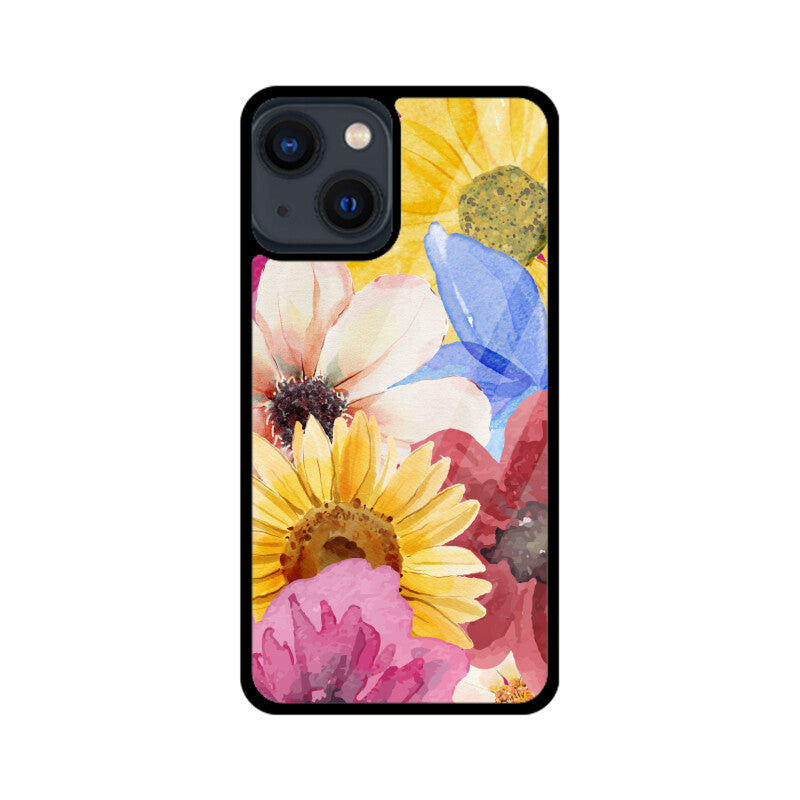 Colorful Bold Watercolor Flower Theme Phone Case