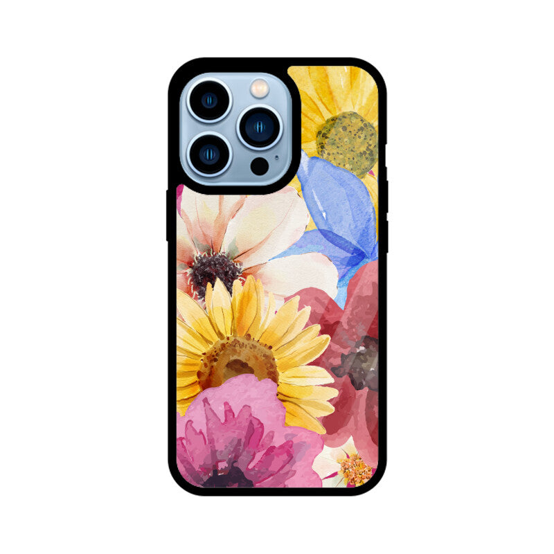 Colorful Bold Watercolor Flower Theme Phone Case