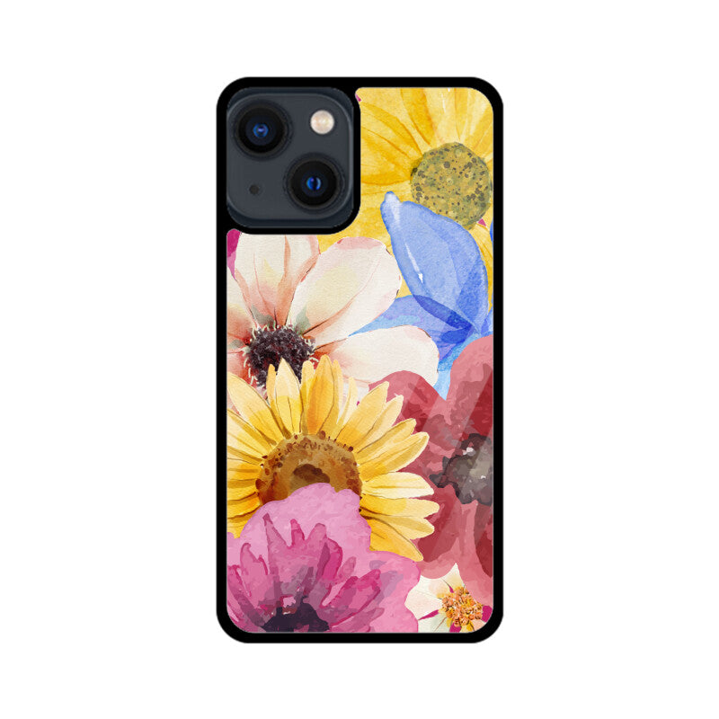 Colorful Bold Watercolor Flower Theme Phone Case