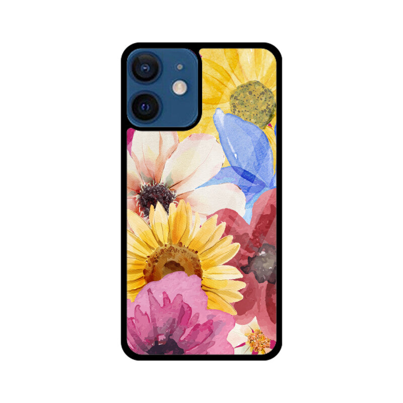 Colorful Bold Watercolor Flower Theme Phone Case