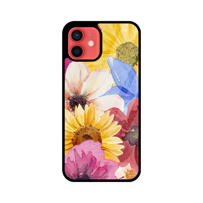 Colorful Bold Watercolor Flower Theme Phone Case