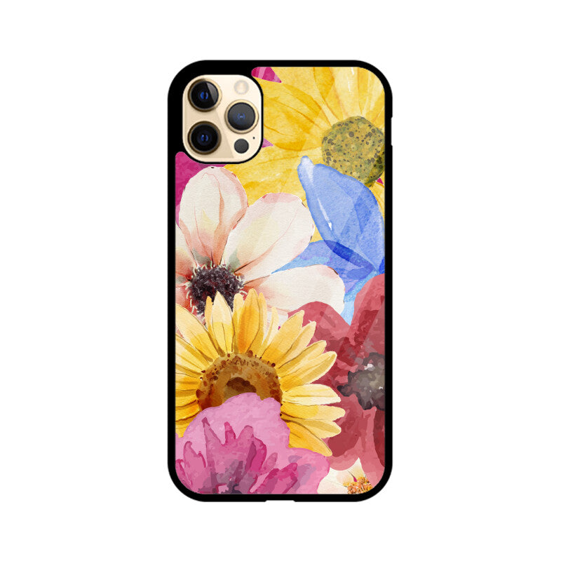 Colorful Bold Watercolor Flower Theme Phone Case