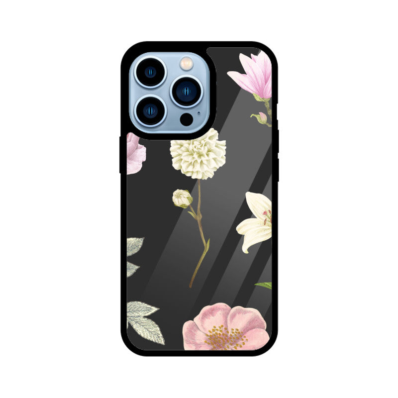 Black Pink Floral Vintage Flowers Phone Case