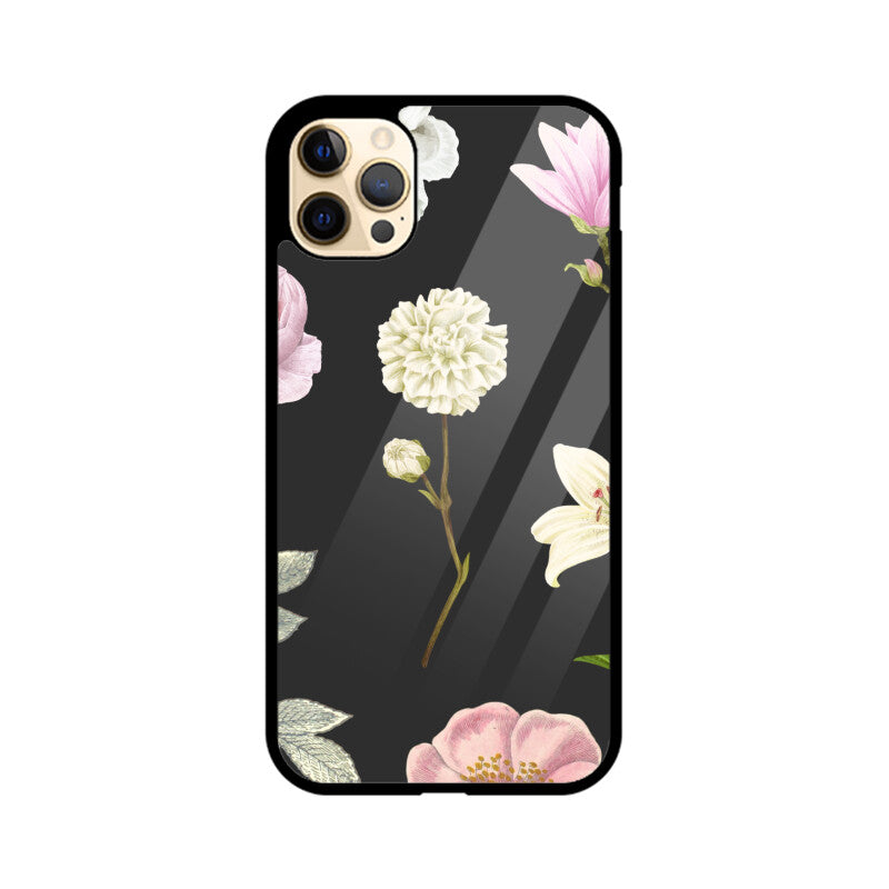 Black Pink Floral Vintage Flowers Phone Case