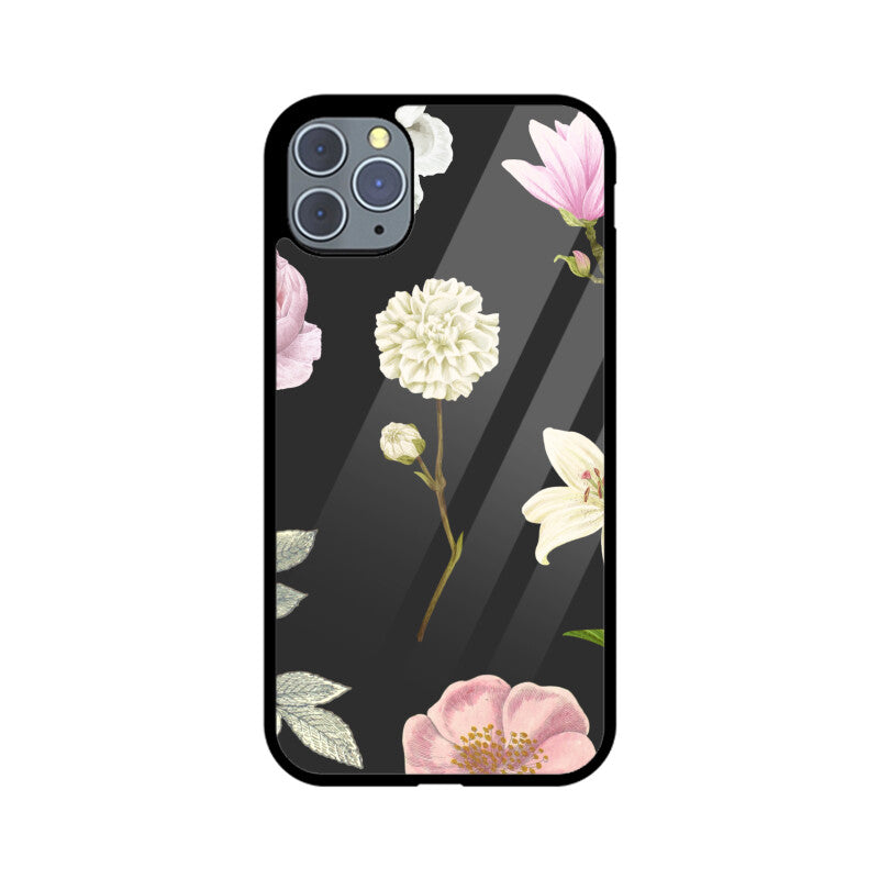 Black Pink Floral Vintage Flowers Phone Case