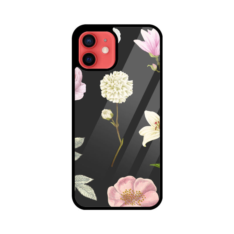 Black Pink Floral Vintage Flowers Phone Case