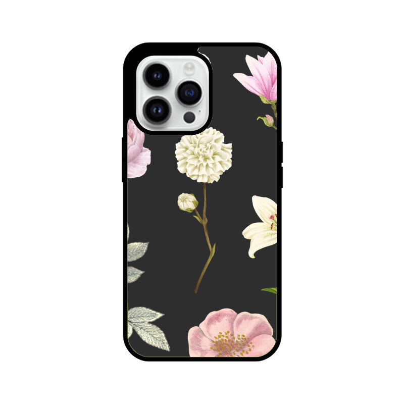 Black Pink Floral Vintage Flowers Phone Case