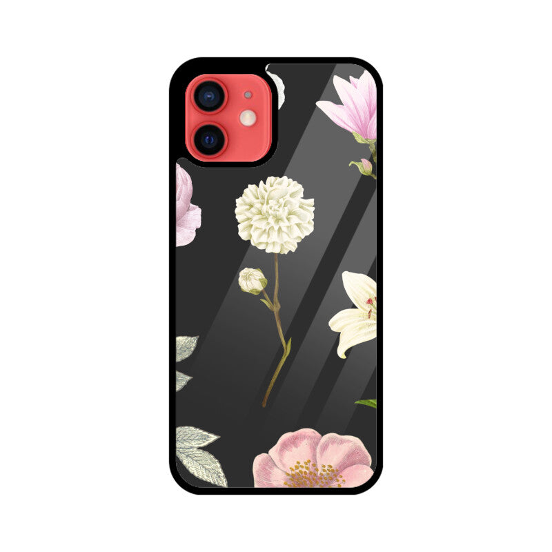 Black Pink Floral Vintage Flowers Phone Case