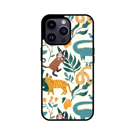 Green and Orange Animals Pattern Seamless Background Phone Case