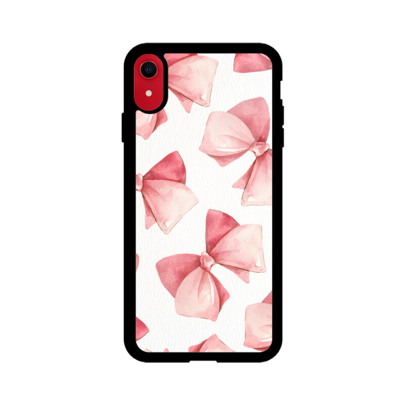 Pastel Pink Ivory Watercolor Bow Coquette Aesthetic Phone Case