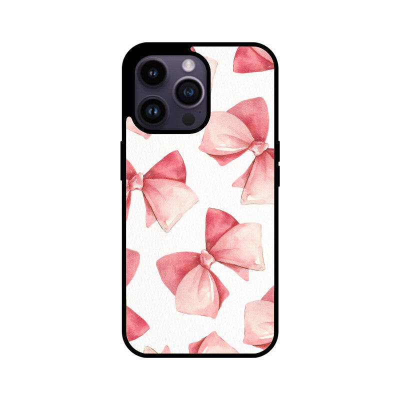 Pastel Pink Ivory Watercolor Bow Coquette Aesthetic Phone Case