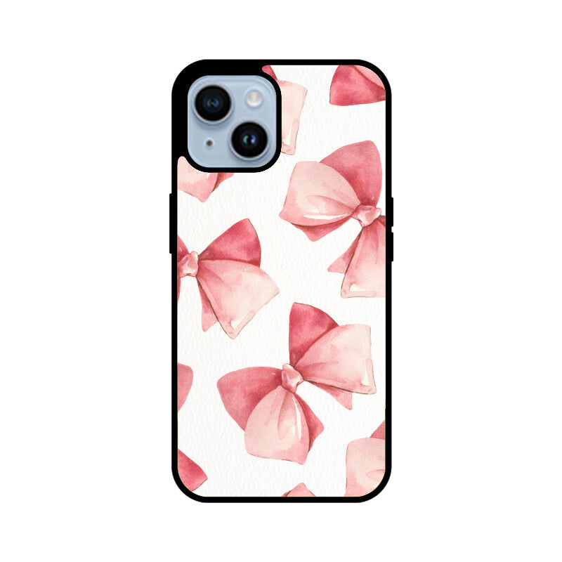 Pastel Pink Ivory Watercolor Bow Coquette Aesthetic Phone Case