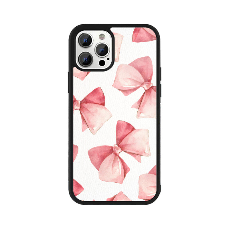 Pastel Pink Ivory Watercolor Bow Coquette Aesthetic Phone Case