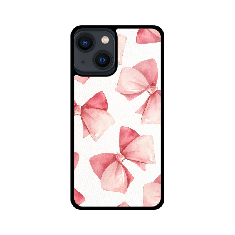 Pastel Pink Ivory Watercolor Bow Coquette Aesthetic Phone Case