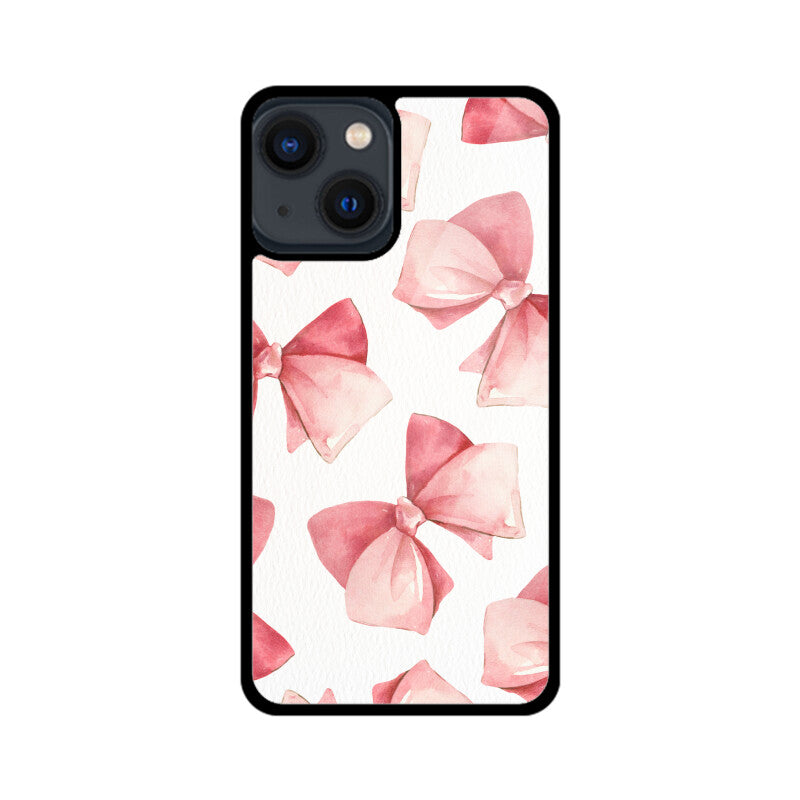 Pastel Pink Ivory Watercolor Bow Coquette Aesthetic Phone Case