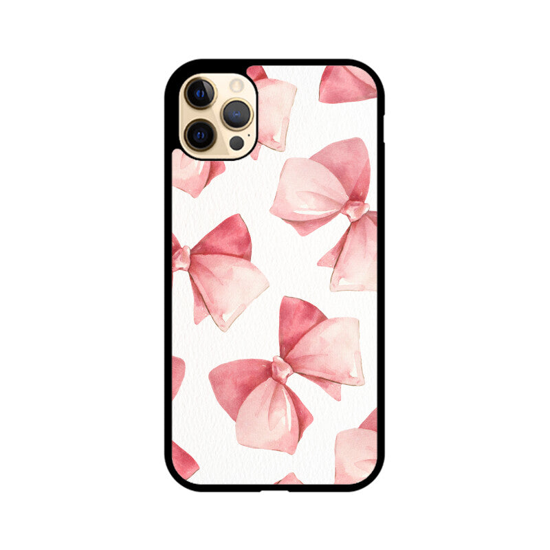 Pastel Pink Ivory Watercolor Bow Coquette Aesthetic Phone Case