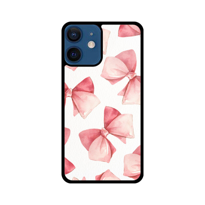 Pastel Pink Ivory Watercolor Bow Coquette Aesthetic Phone Case