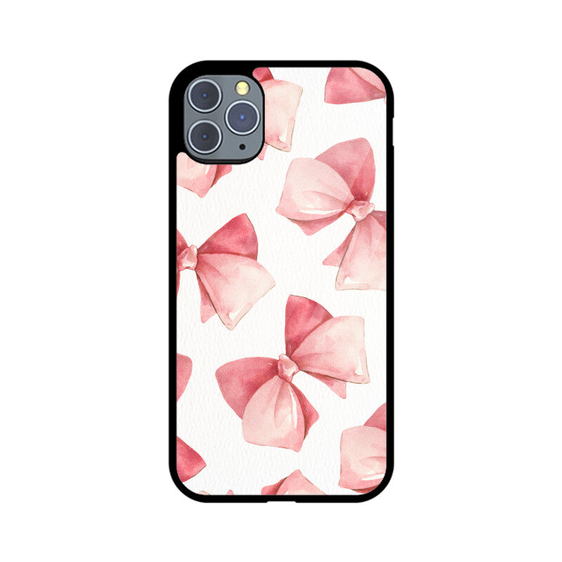 Pastel Pink Ivory Watercolor Bow Coquette Aesthetic Phone Case