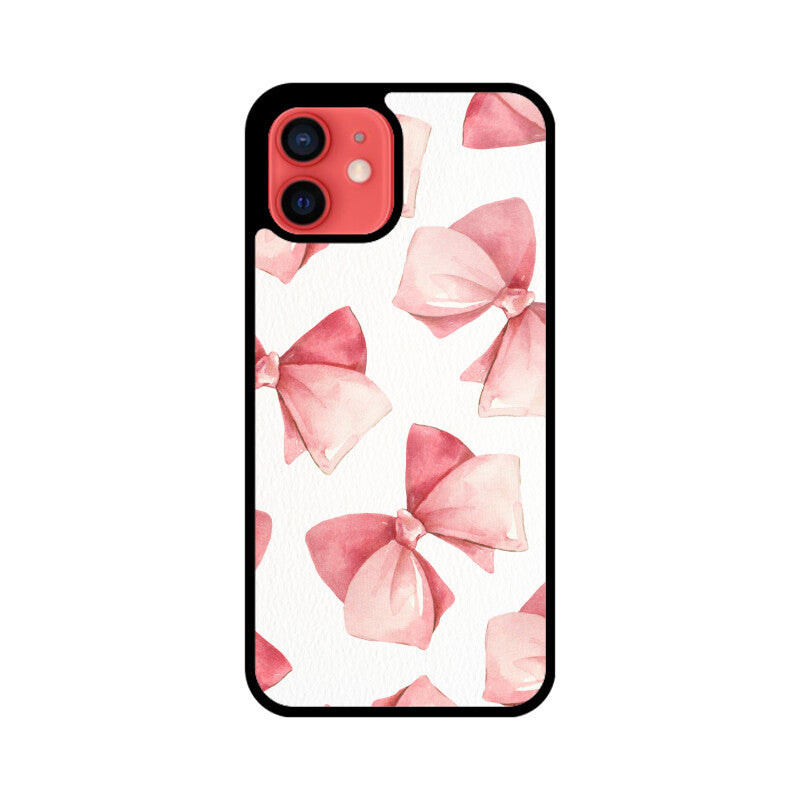 Pastel Pink Ivory Watercolor Bow Coquette Aesthetic Phone Case