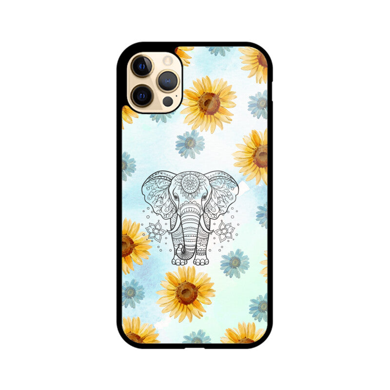 Bright Yellow Sunflowers on Blue Sly Pattern Phone Case