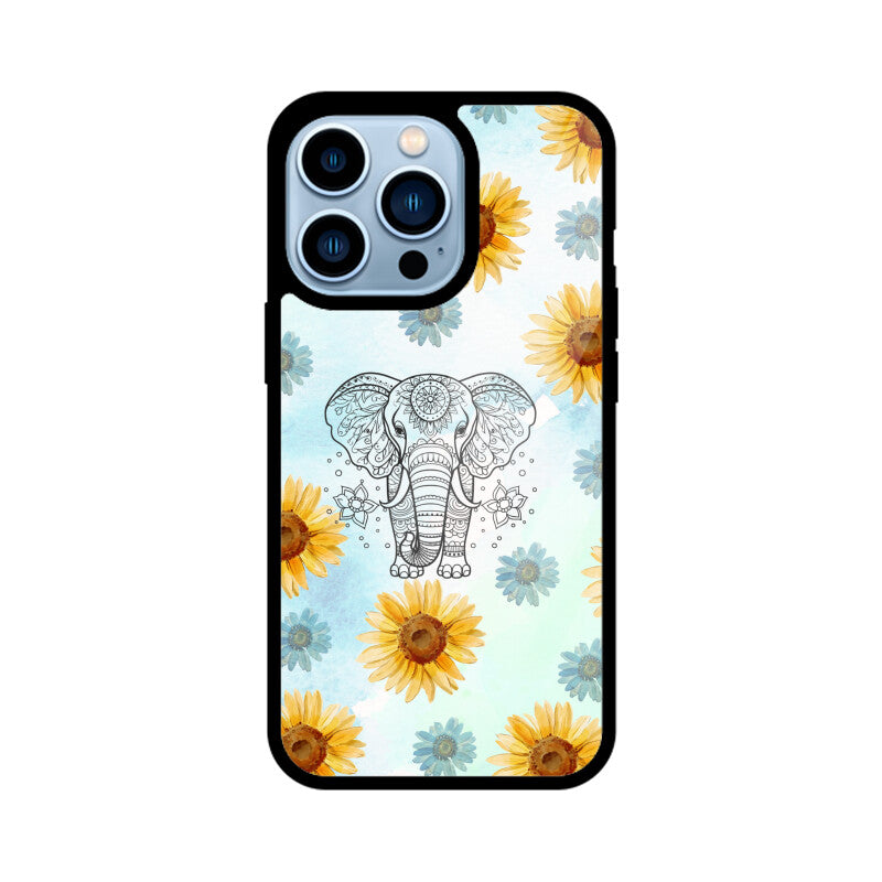 Bright Yellow Sunflowers on Blue Sly Pattern Phone Case