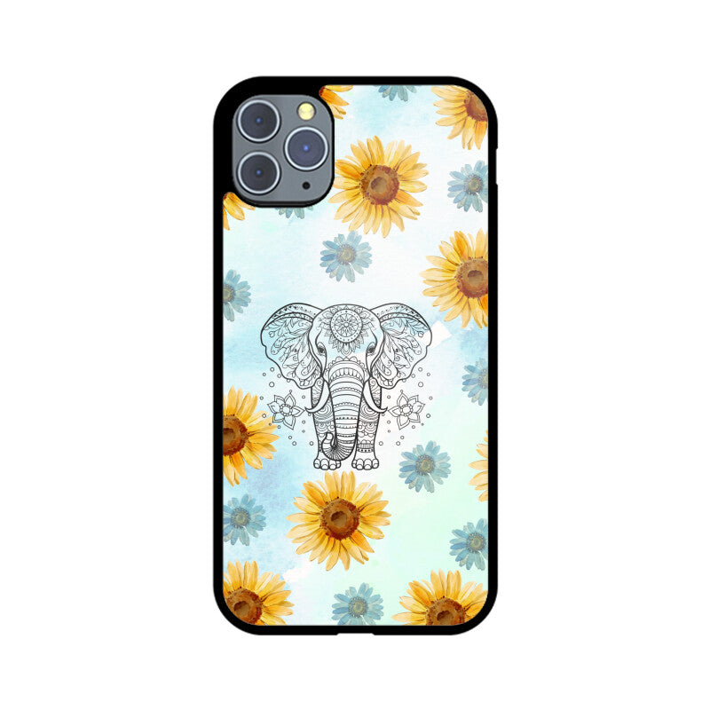 Bright Yellow Sunflowers on Blue Sly Pattern Phone Case