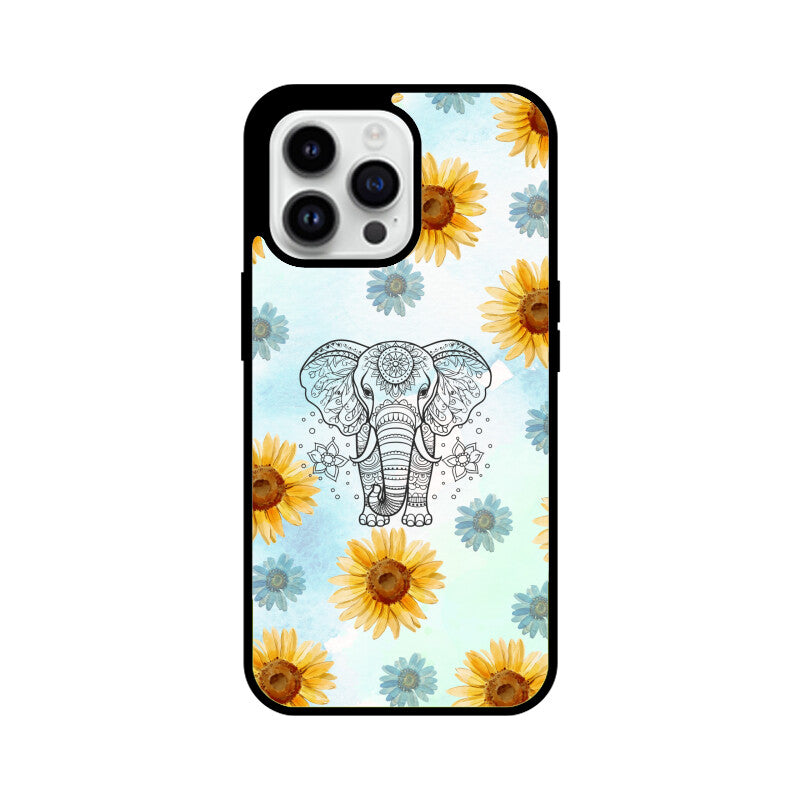 Bright Yellow Sunflowers on Blue Sly Pattern Phone Case